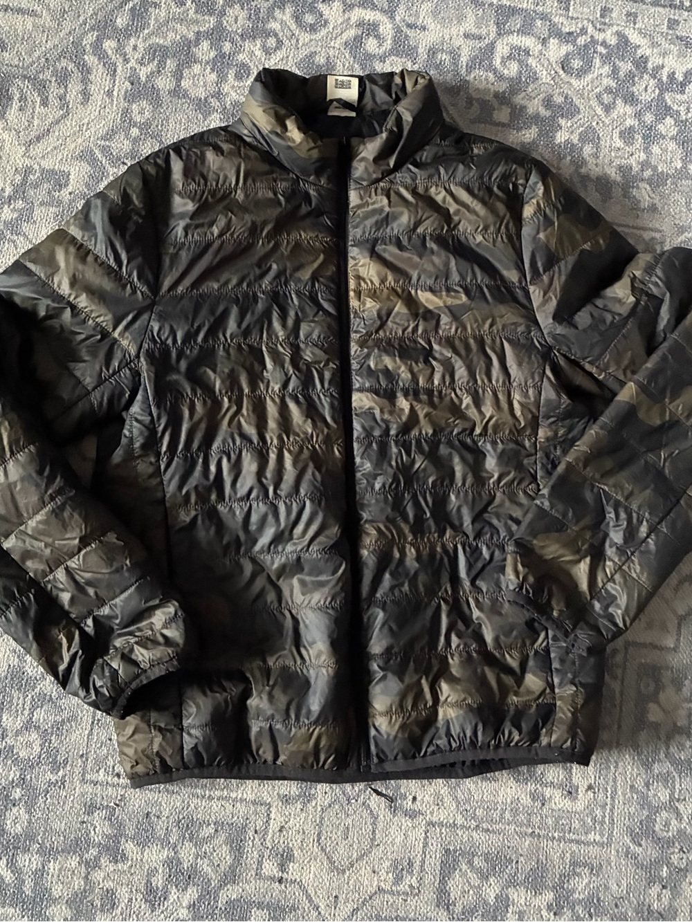 PINK Victoria's Secret Woman’s Camo Packable Puffer Jacket - Black & Olive